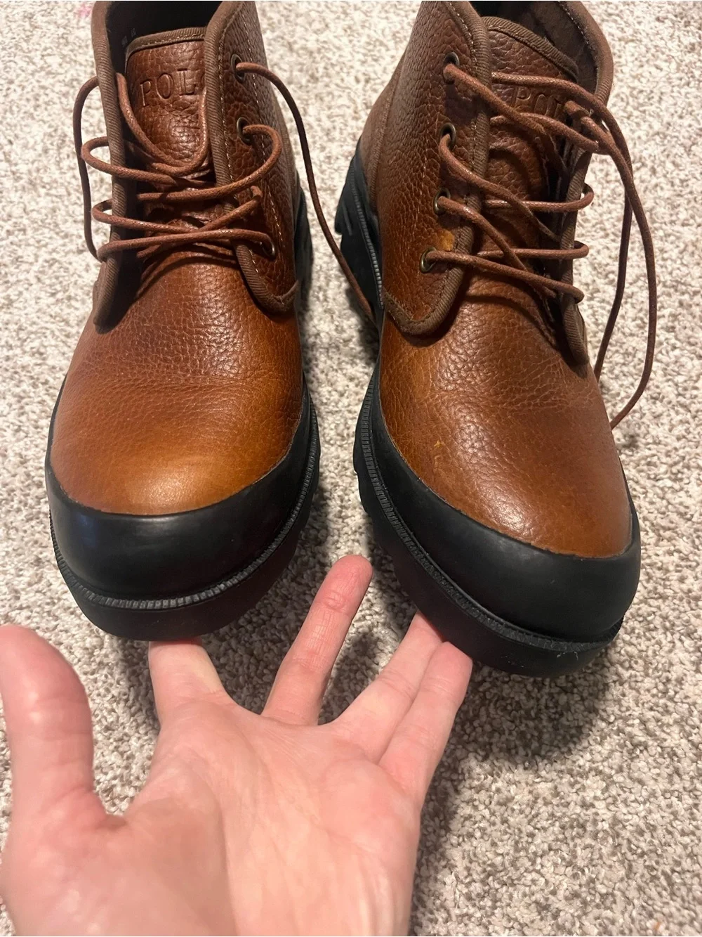 Polo Ralph Lauren Omar Men’s 9.5D Brown Leather Lug Sole Chukka Boots